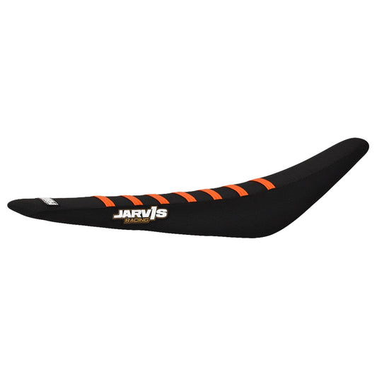 Enjoy Manufacturing Jarvis Edition KTM seat cover SX SXF 2019 - 2022 EXC EXCF 2020 - 23 Gas Gas MC MCF EC ECF 2021 - 22 Ribbed, Black / Orange image 0